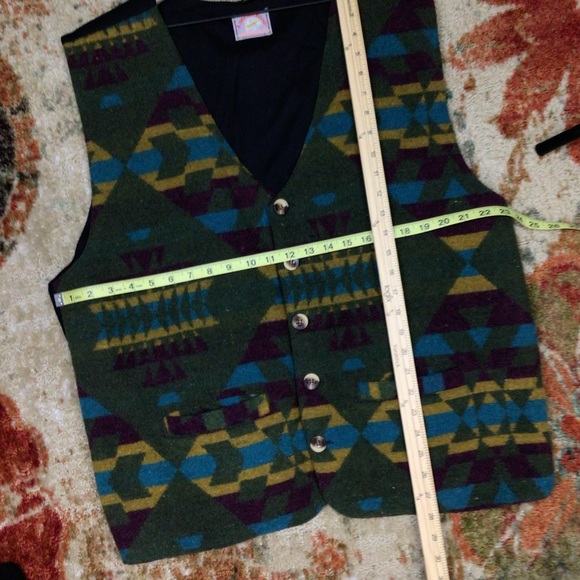 Adventure Bound Vintage Men's Wool Blend Southwestern Aztec Lightweight Vest XL - Picture 4 of 7